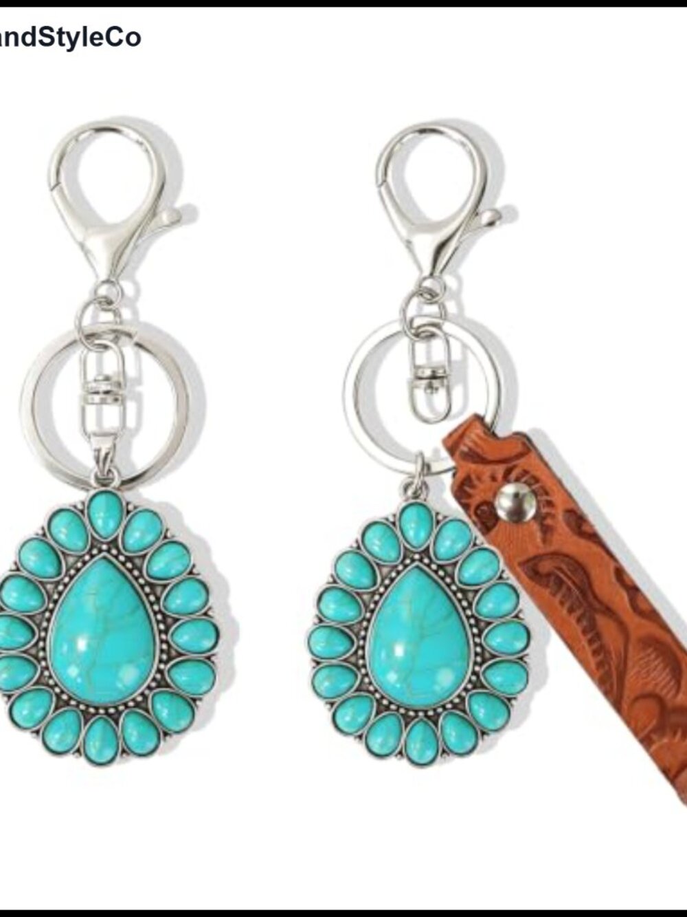 2 Pc Boho Western Keychain Metal Bag Charms Purse Accessories